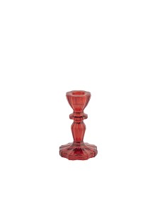 CANDELABRO IN VETRO CM 7X10.7 ROSSO