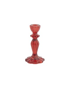 CANDELABRO IN VETRO CM 8X15.3 ROSSO