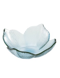 FLOWER BOWL IN VETRO CM.19,5X7 CELESTE