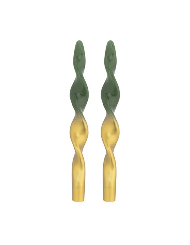 SC. 2 CANDELE TWIST BICOLORE VERDEOROCM.26.5