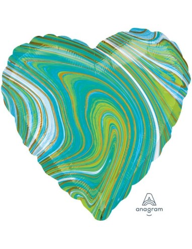 STANDARD MARBLEZ HEART BLUE GREEN