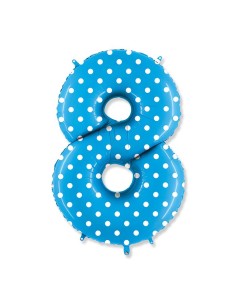 NUMERO 8 MYLAR CM 102 POIS TURCHESE