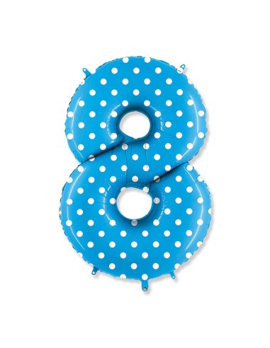 NUMERO 8 MYLAR CM 102 POIS TURCHESE