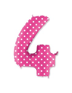 NUMERO 4 MYLAR CM 102 POIS FUXIA