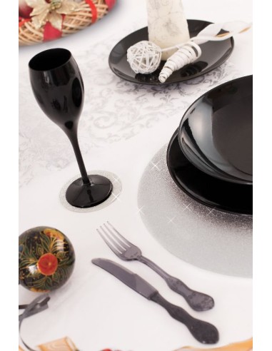 SOTTOPIATTI GLITTER ARGENTO CM 33 CF 4