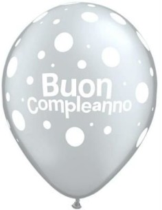11 RND BUON COMPL DOTS SILVER PZ 50