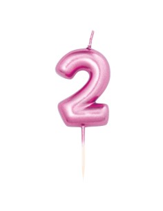 CANDELINA SU STECCO METAL.FUCSIA 2 CM.7