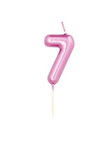 CANDELINA SU STECCO METAL.FUCSIA 7 CM.7
