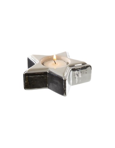 TEALIGHTHOLDER STERN WHITE SILVER 11 CM