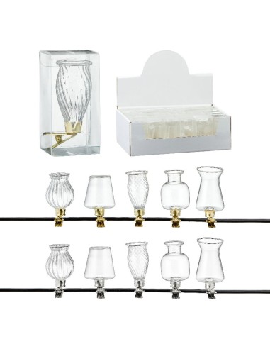 GLASS VASE WITH IRON CLIP XMAS TREE DECO5 DESIGN ASS