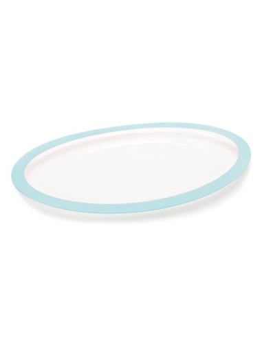 VASSOIO PET OVALE AZZURRO PERL.CM.40X25