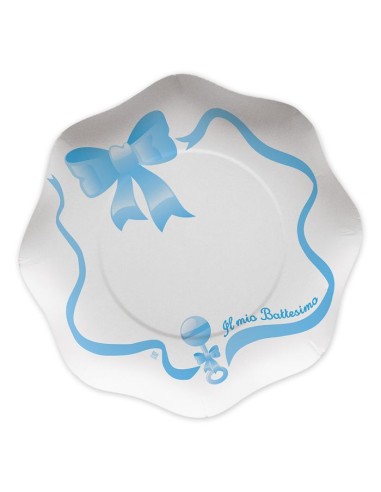 PIATTO CM 23 BATTESIMO CELESTE
