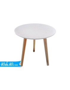 TAVOLINO TONDO BIANCO 40X40 CM