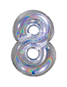 NUMERO 8 HOLO GLITTER SILVER  CM 102