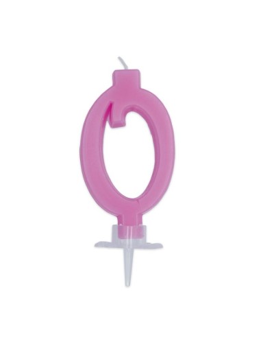 NUMERO CERA ROSA ITALIC NUM 0