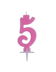 NUMERO CERA ROSA ITALIC NUM 5