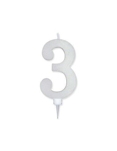 NUMERO 3 CERA SWEET BIANCO GLITTER