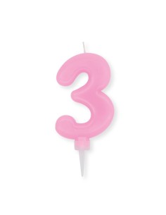 NUM 3 DI CERA PLUMP ROSA CM 10