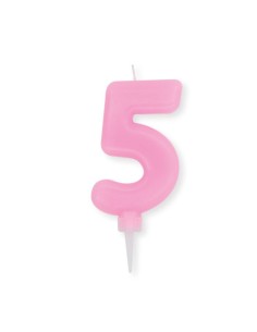 NUM 5 DI CERA PLUMP ROSA CM 10