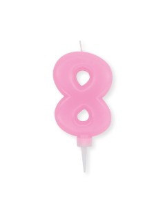 NUM 8 DI CERA PLUMP ROSA CM 10
