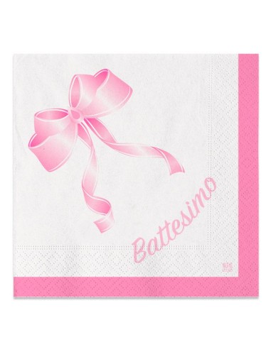 20 TOVAGLIOLI 33X33 BATTESIMO ROSA