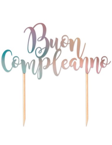 CAKE TOPPER 20X13 BUON COMPLEANNO IRIDES