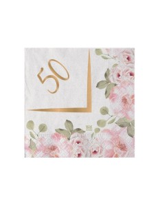 20 TOVAGLIOLI 25X25 ANNIVERSARIO 50 FLO