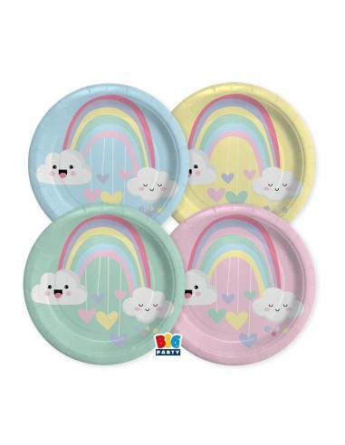 8 PIATTI CM 24 MIX RAINBOW CLOUD