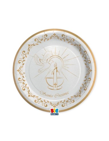 8 PIATTI CM 24 CRESIMA GOLD