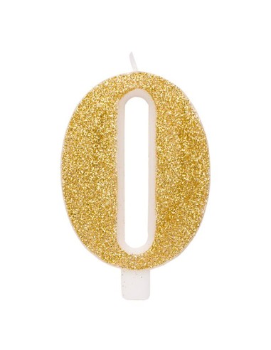 CANDELA GLITTER ORO NUM 0 CM.9,5