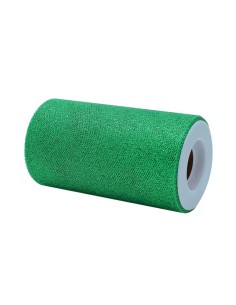 ROTOLO TULLE 12,5XMT 25 VERDE GLITTER