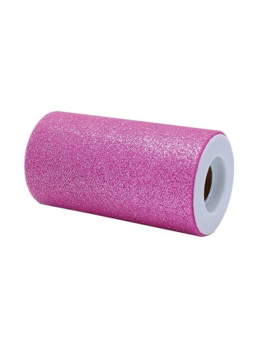 ROTOLO TULLE H.CM 12,5XMT 25 MAGENTAGLITTER
