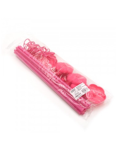 BASTONCINIO E VALVOLA DA TAVO.ROSA 10PZ